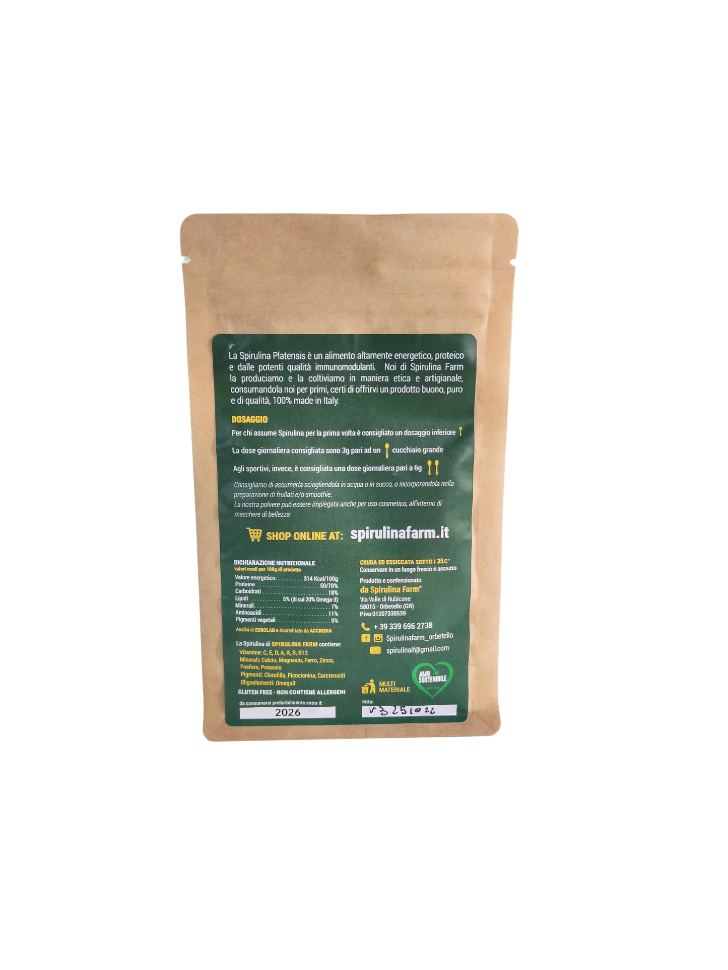Microalga spirulina in Polvere da 90 gr